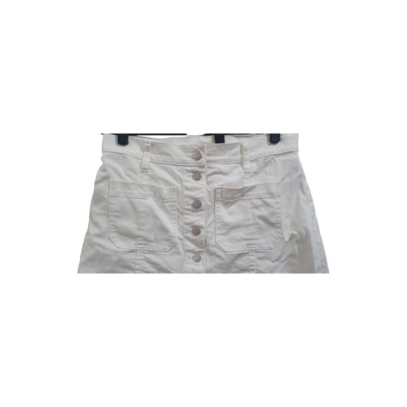 Madewell White Denim Button Up A Line Jean Skirt Size 28 - Picture 5 of 10